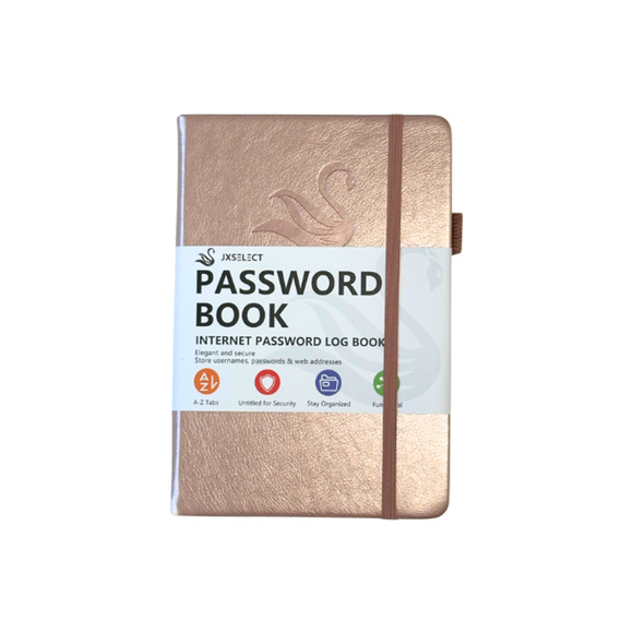Password Book Internet Alphabetical Tabs Hardcover Password Keeper Rose Gold - Picture 1 of 7